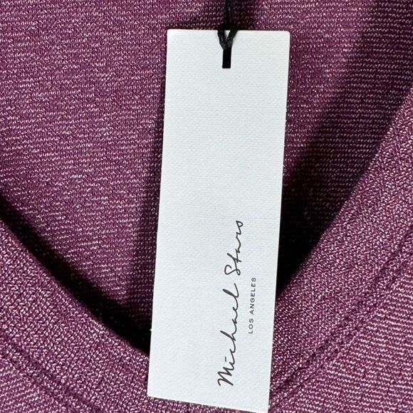 Michael Stars Women's NWT Nova Matted Shine Aster Ruched Mini Dress Sz S - Picture 8 of 11